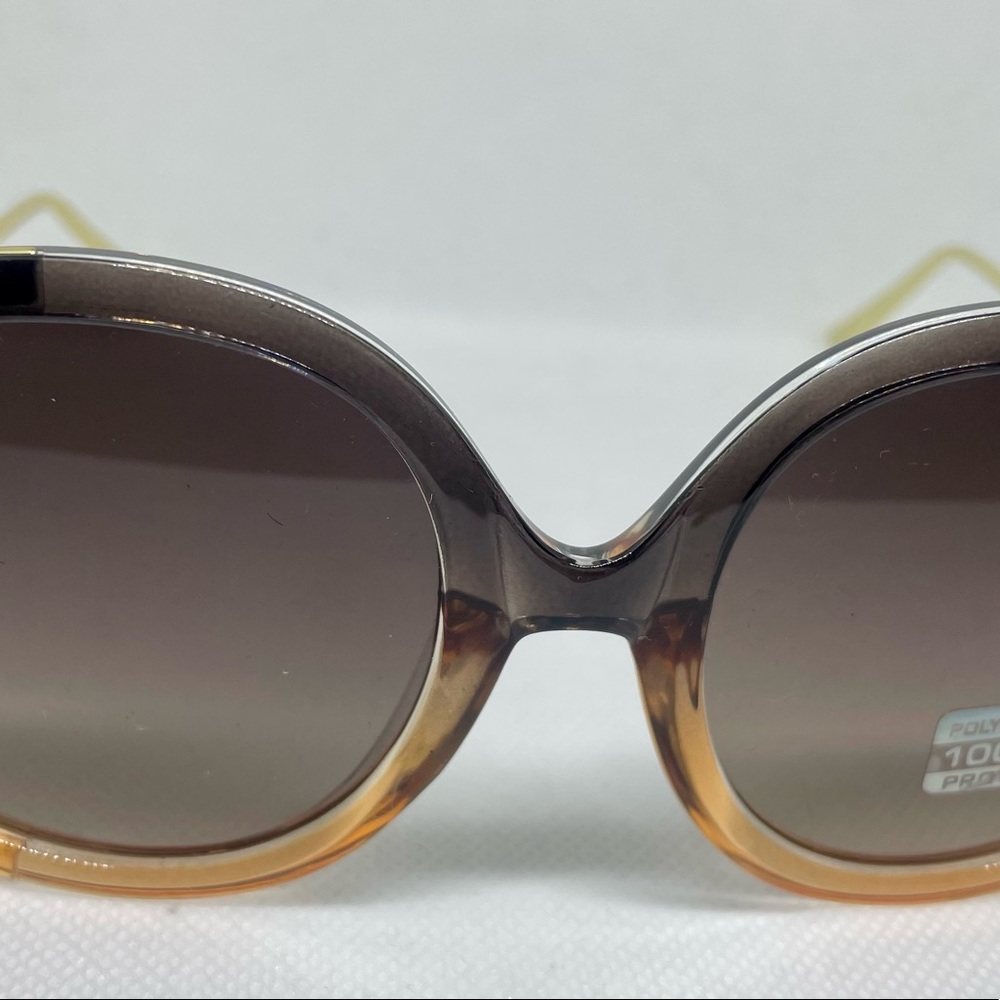Luxe Unisex Fashion Eyewear Sunglasses Brown & Gold With Red & Green Accent..New - Picture 12 of 14